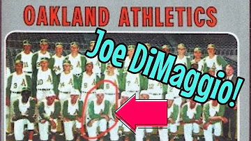 Joe DiMaggio appeared on a 1970 Topps card as a member of the Oakland Athletics!