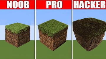 PIXEL ART (NOOB vs PRO vs HACKER) GRASS BLOCK IN MINECRAFT!