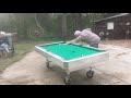 First game on my all-terrain Murphy pool table, Fits with tools and hot rods