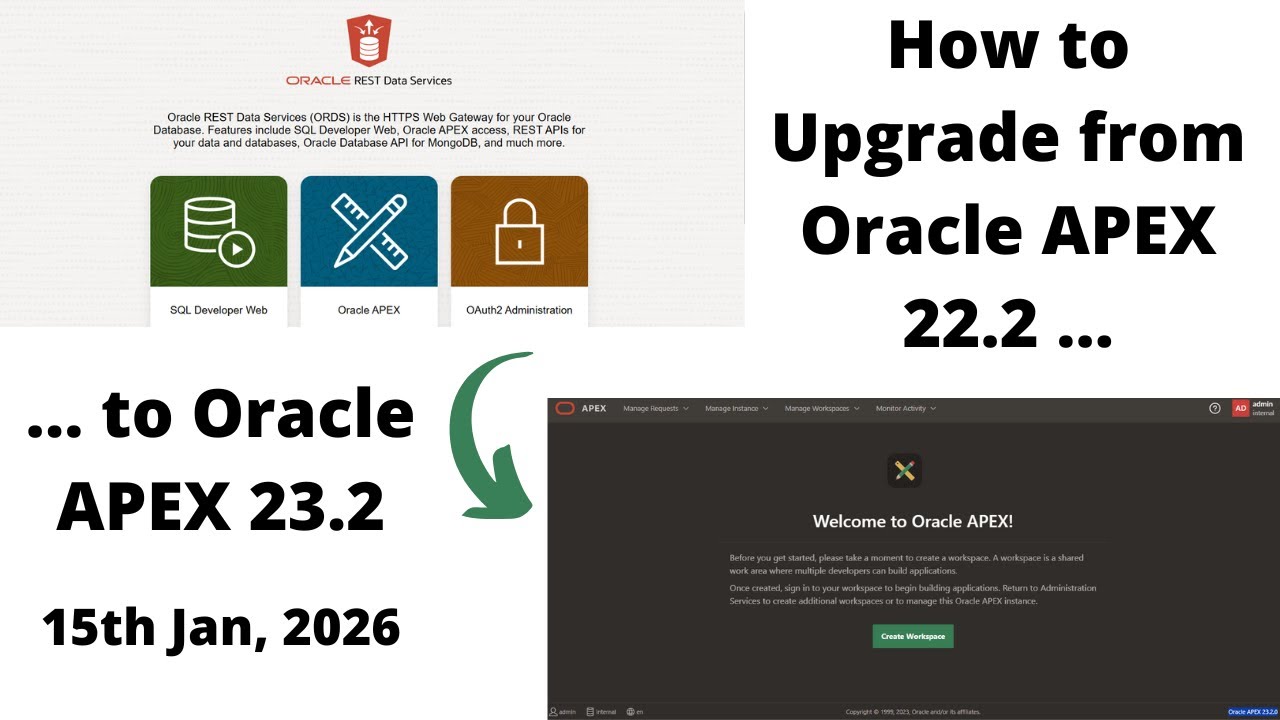 How to Upgrade from Oracle APEX 22.2 to 23.2 | DB 19c | Windows 10
