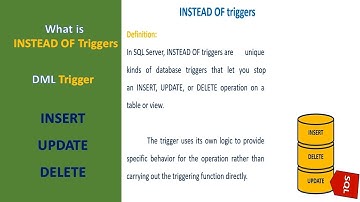 INSTEAD OF Trigger in SQL || what is trigger || DML triggers?