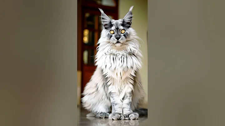 Watch the video about Majestic Silver Maine Coon ✨ The Royal Beauty with Golden Eyes and a Fluffy Crown #catlab