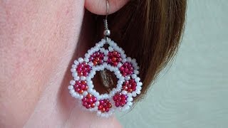 Круглые серьги из бисера Круглые серьги из бисера