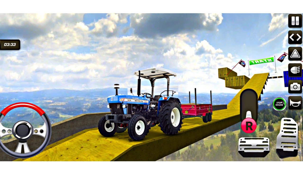Real Cargo Tractor Trolley Farming Simulation - impossible heavy tractor tracks driving gameplay apk