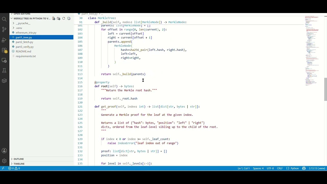 Build a Merkle Tree in Python to Verify Ethereum Transactions - YouTube
