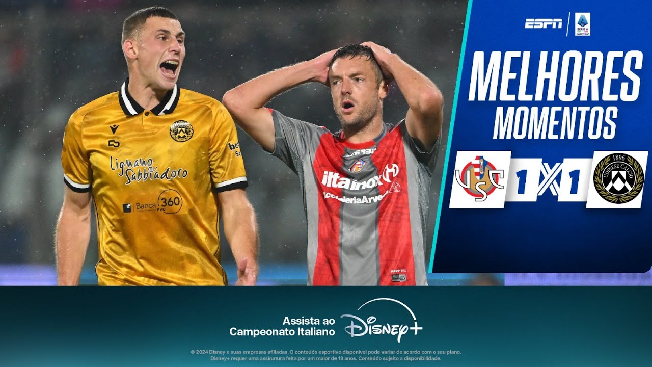 COM VARDY EM CAMPO, CREMONESE EMPATA COM UDINESE PELO ITALIANO | MELHORES MOMENTOS