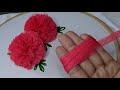 Amazing /Very Easy Hand Embroidery flower design trick.Hand Embroidery:Net fabric flower design idea