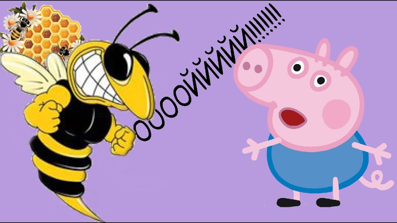 Пчела свинья. Свинка Пеппа укус пчелы Джордж. Свинья пчела. Свинка Пеппа укусила пчела.