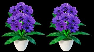 bunga herbras ungu (gerbera) dari kresek_cara membuat bunga herbras dari kersek plastik