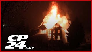 Luxury home in Vaughan goes up in flames