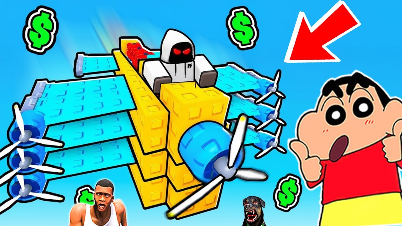 SHINCHAN UPGRADE PAPER PLANE TO GOD PLANE in ROBLOX with FRANKLIN & CHOP | DREAM SQUAD