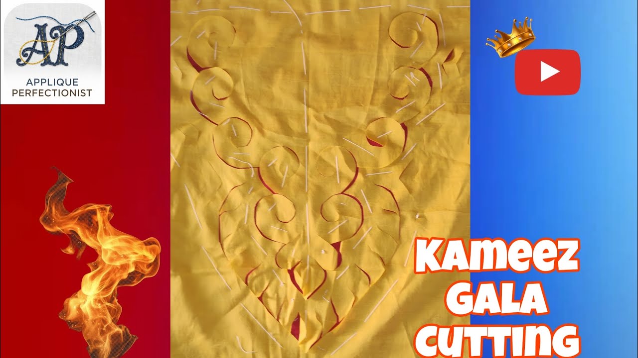 Kameez Gala Cutting Design For Applique ♥️ Watch Complete Tutorial 🪄