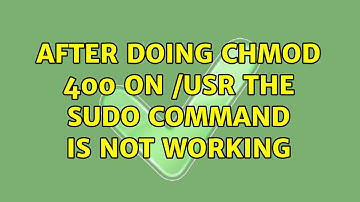 Ubuntu: After doing chmod 400 on /usr the sudo command is not working