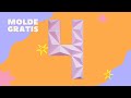 NÚMERO 4 en 3D LOW POLY en CARTULINA  | MOLDE GRATIS | Papercraft