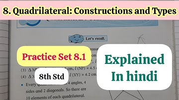 8th Std - Mathematics - Chapter 8 Quadrilateral:constructions and Types Practice Set 8.1 solved