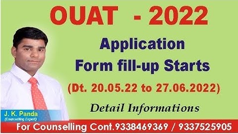 OUAT 2022 Exam Registration form fill-up Released | Eligibility | Mode of Exam