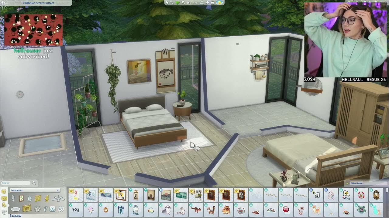 Marz talking about colors while designing a bed in Sims 4 YouTube