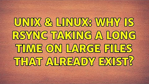 Unix & Linux: Why is rsync taking a long time on large files that already exist?