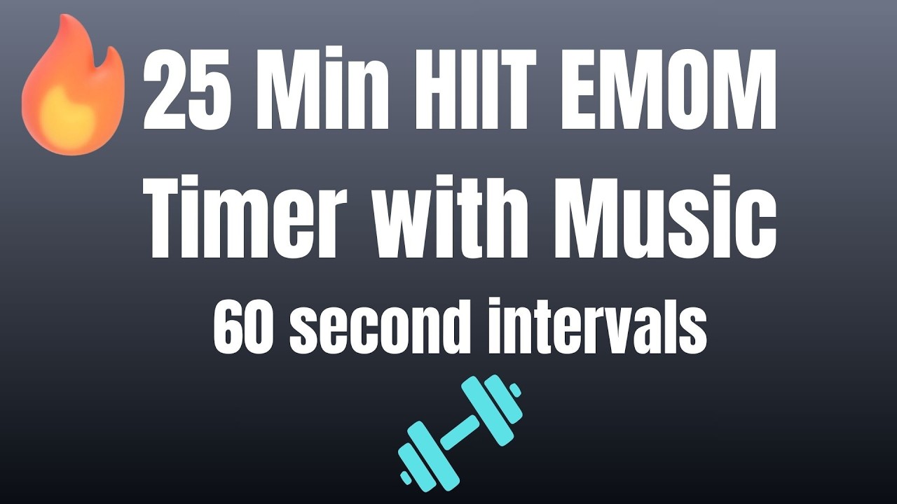 25 Min EMOM HIIT Timer with Music | 60 Second Intervals | 25 Rounds