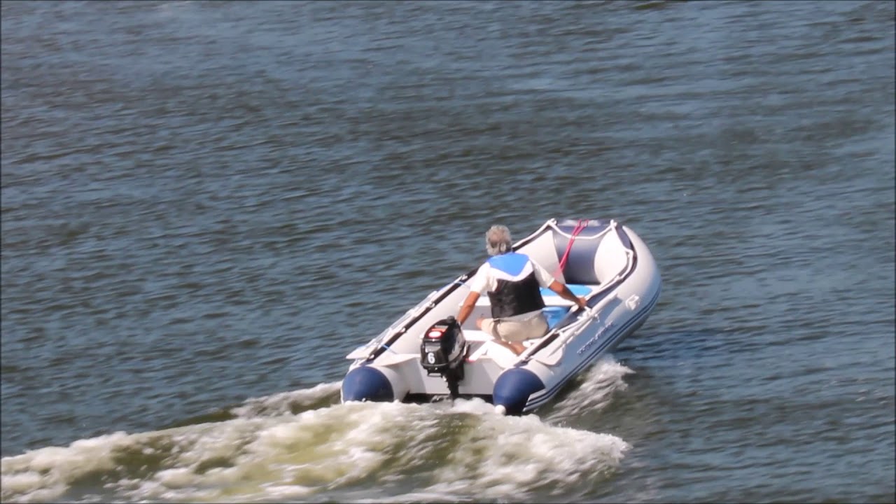 Testing inflatable boat Hydro Force with Berkley outboard motor. YouTube