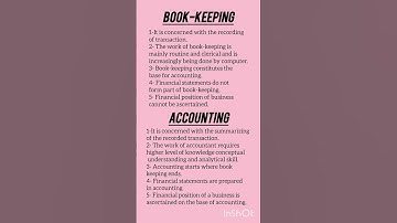 difference between book-keeping and accounting/point on book-keeping and accounting/