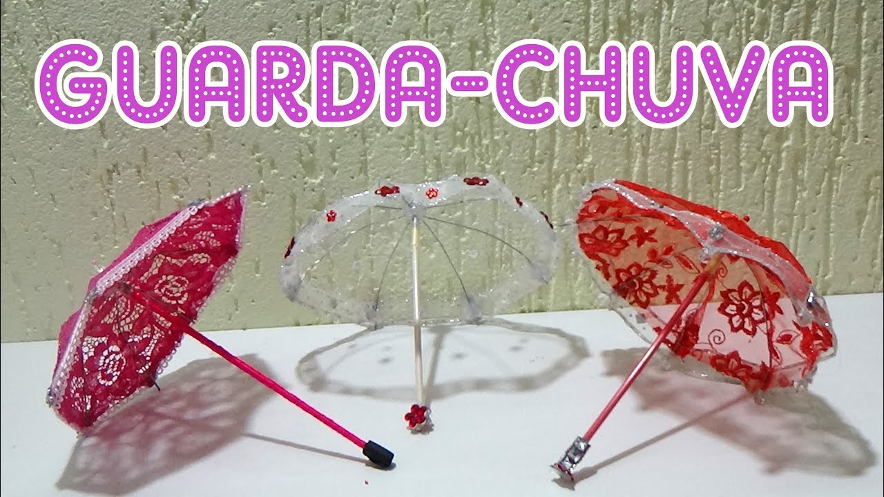 Como fazer Guarda-Chuva para Barbie e Bonecas | Tutorial