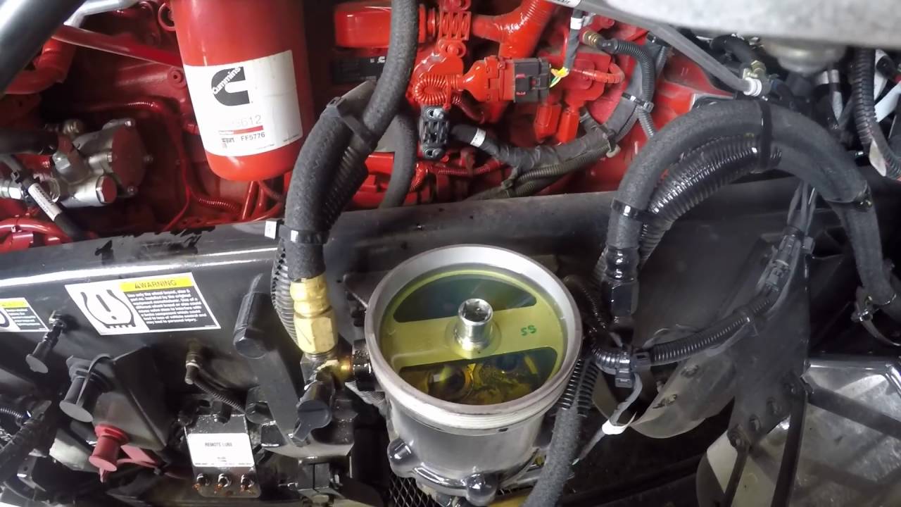 Cummins ISX fuel water seperator filter - YouTube 2007 kenworth fuse box 