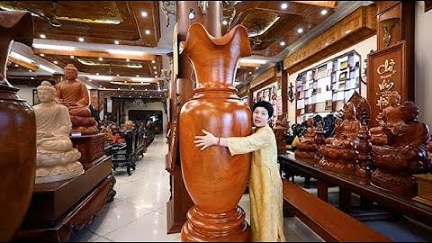 [ĐỒ GỖ ĐỒNG KỴ] Ra mắt đôi lục bình gỗ hương 2,17m nguyên khối thu hút tài lộc, vượng khí