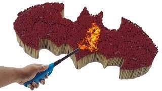 EXPERIMENT Batman Logo VS 5000 Matches Chain Reaction-Amazing Fire Domino