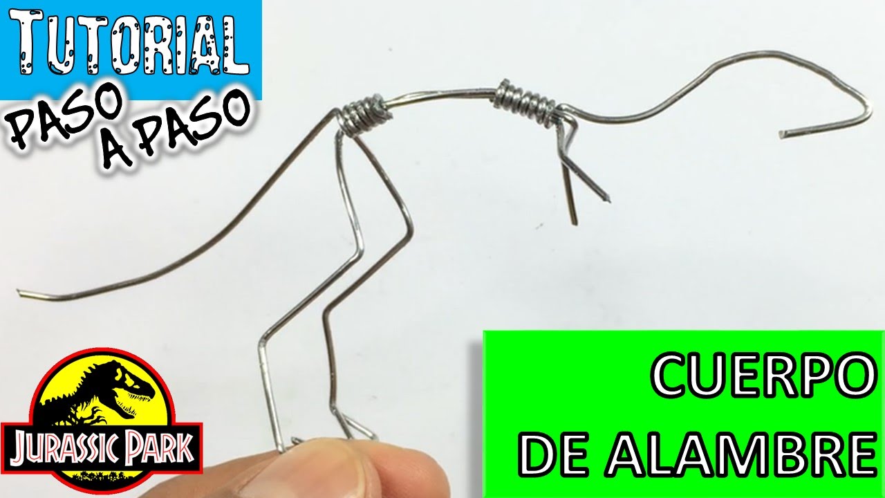 COMO HACER UN DINOSAURIO DE ALAMBRE PASO A PASO * JURASSIC PARK MI
