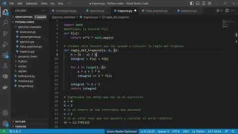 regla del trapecio en Python