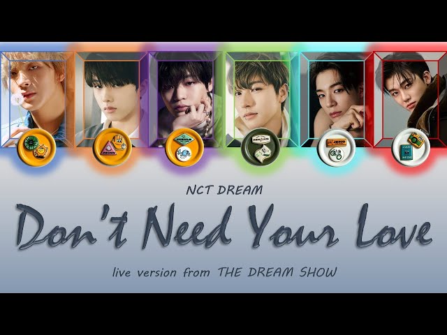 NCT DREAM lyrics - Don't Need Your Love (live version) class=