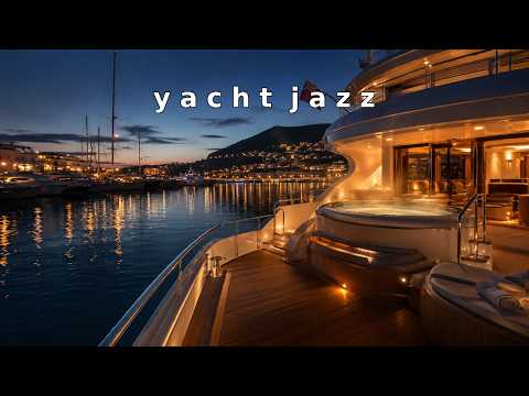 Luxury Jazz on a Superyacht Deck at Dusk | Smooth Saxophone & Piano | Marina Lights & Ocean Air