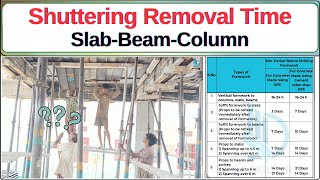 Shuttering Removal Time | De Shuttering Period Of Formwork | Concrete Formwork Removal Time
