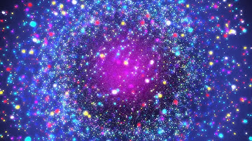 Background Video Effects HD 4K Moving Background - Massive Color Changing Particle Cluster Morph
