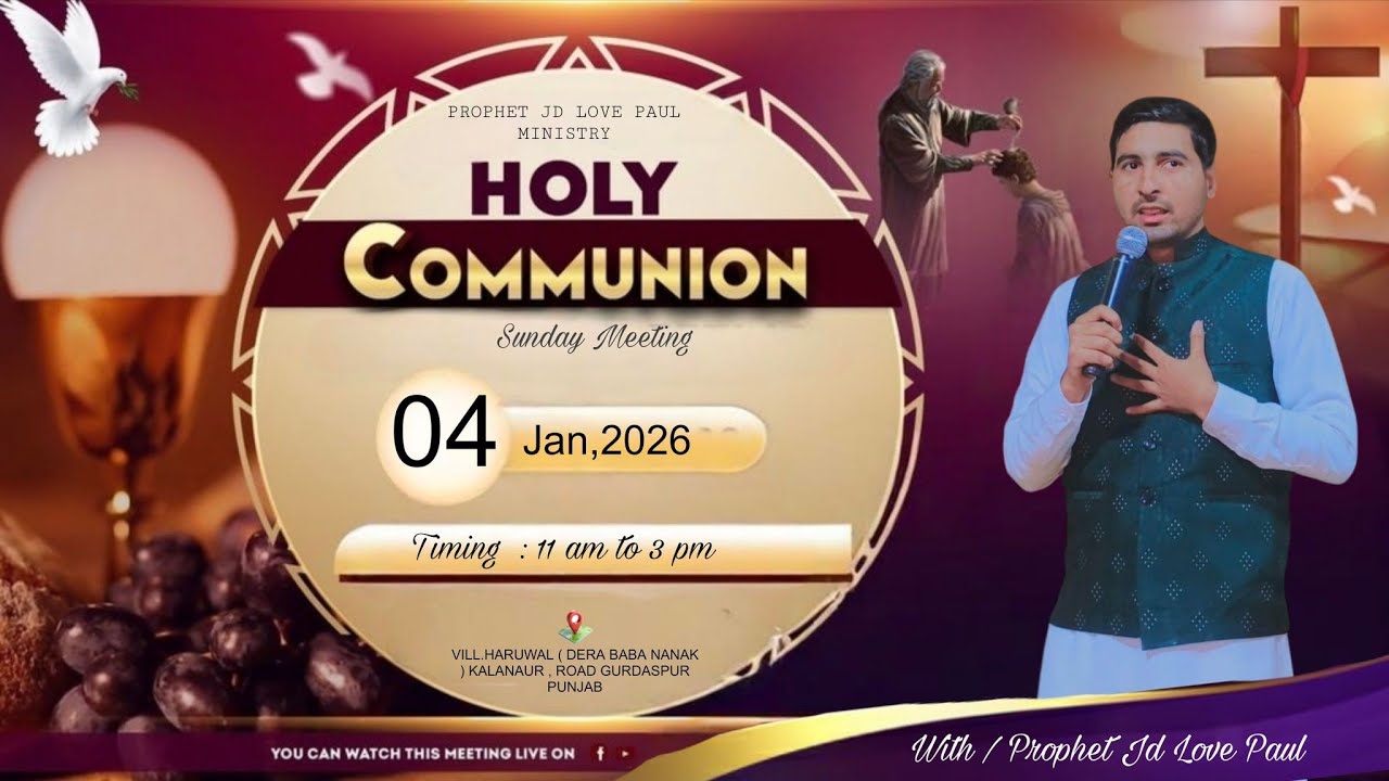 HOLY COMMUNION SUNDAY MEETING
4/JAN/2026 | JD LOVE MINISTRY