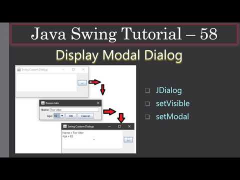 Swing Display Modal Dialog via JDialog | Swing Tutorial #58