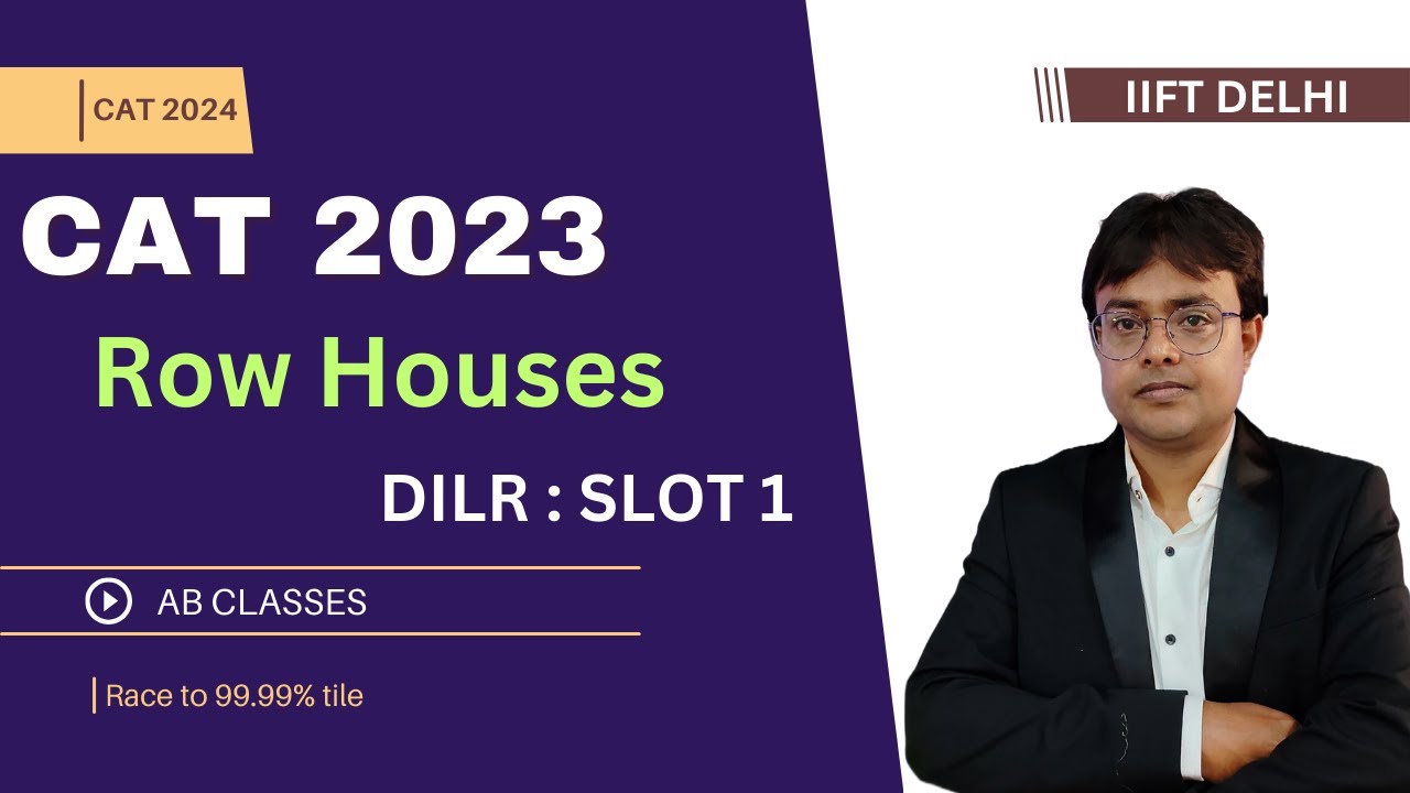 CAT 2023 Slot 1 DILR I CAT 2024 Prep I Row Houses | Actual Cat Puzzles ...