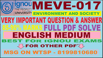 MEVE 017 Important Question Answer in English | meve 017 important questions with answer | MEVE 17