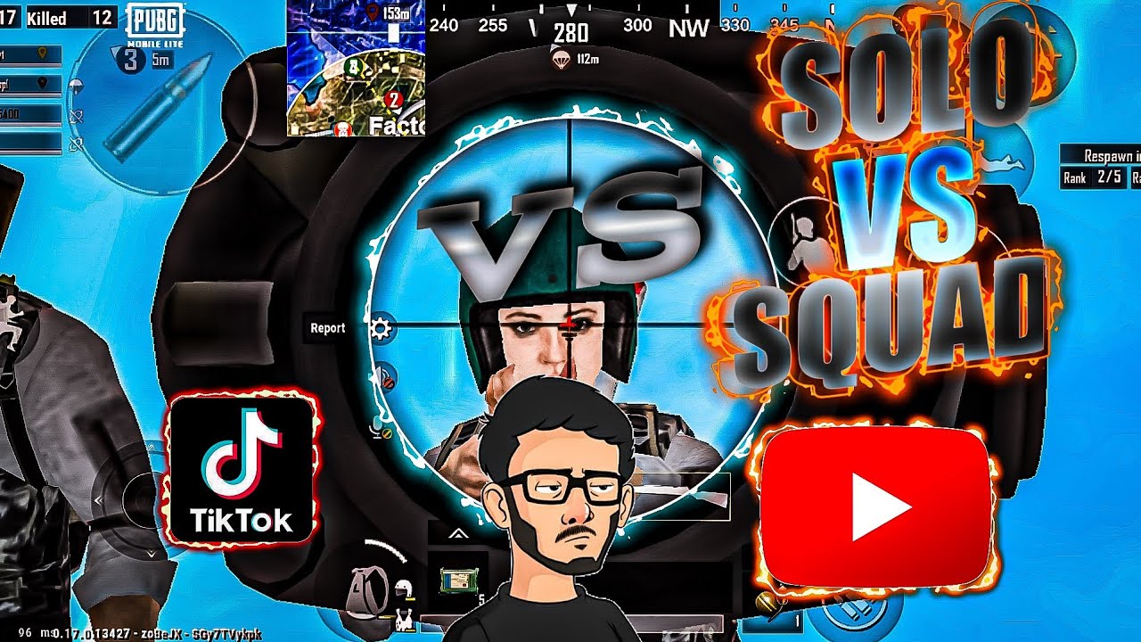 Pubg mobile lite solo vs squad squad wipe moment || youtube vs tiktok ...