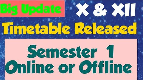 Time Table For Semester 1 Released ICSE & ISC 2021-22.
