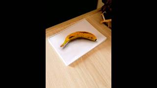 Draw 3D banana 🍌 #art #foryou #drawing #shorts