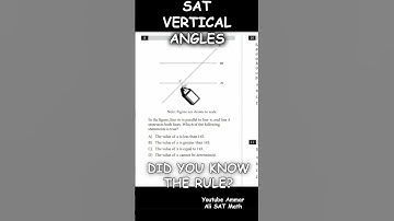 SAT MATH VERTICAL ANGLES 2024 TEST 5 M1 Q8 #mathshorts  #satmath #exam #maths #mathstricks