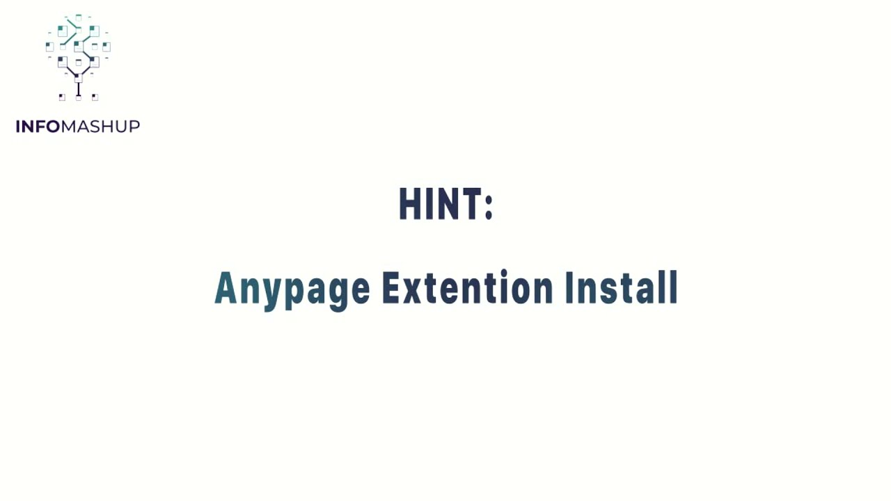 infoMASHUP: Anypage Extension Install