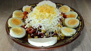 Салата с печени чушки и царевица Салата с печени чушки и царевица