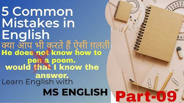MOST COMMON MISTAKES in English Grammar - Error Identification & Correction II Part-9 I Manpreet Sir