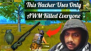 THIS HACKER USES ONLY AWM AND GRENADE || PUBG MOBILE