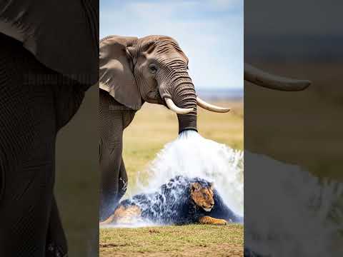 Elephant Saves Lion Cub From Deadly Spider Wasps! #animals #rescue #wildlife
