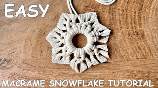 Macrame Snowflake Tutorial | DIY Christmas Ornaments | Macrame Ornaments for beginners