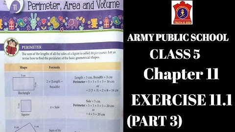 APS class 5 math chapter 11 | PERIMETER , AREA AND VOLUME | EXERCISE 11.1 (PART 3) | @nksclasses
